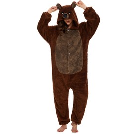 Xinlong Panda Jumpsuit Women's Animal Oversized Cuddly Pyjamas Men's Long with Hood Unisex Animal Costumes Sleepwear Winter Plush Jumpsuit, Style 2