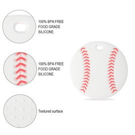 AmazingM Sports Ball Series Baby Teething Toys,Food Grade Silicone Chew Teether for 3 Months+ Infant Boy and Girl,Toddler Sensory Chewing Teether,BPA Free (Baseball)