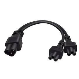 Strhowill IEC320 C6 to 2 X C5 Y Splitter Adapter Cord,C6 to Dual C5 Power Cord.IEC 320 C6 to 2XC5 Adapter Converter AC Power Supply Cord,C5 to C6 to C5. 1FT/0.3M