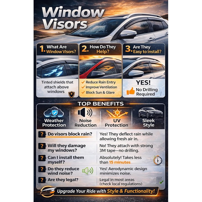 2024-2026 Tape-On Side Window Rain Guards for Toyota Land Cruiser