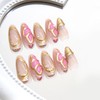Medium Almond Press on Nails French Tip Fake Nails with