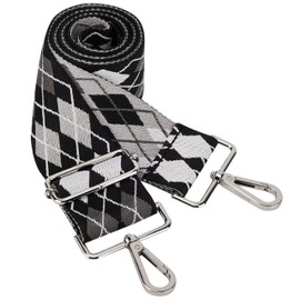 BAKKO 2" Wide Bag Shoulder Strap Replacement for Crossbody Handbags Purses Messenger Duffel Bags -Silver Metal Hardware, B#