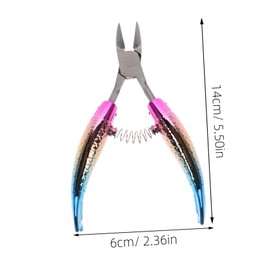 FRCOLOR Rainbow Cuticle Trimmer Stainless Steel Nail Scissors with Ergonomic Fishtail Design for Precision Trimming of Fingernails and Toenails Stylish Gradient Color Nail Care Tool for