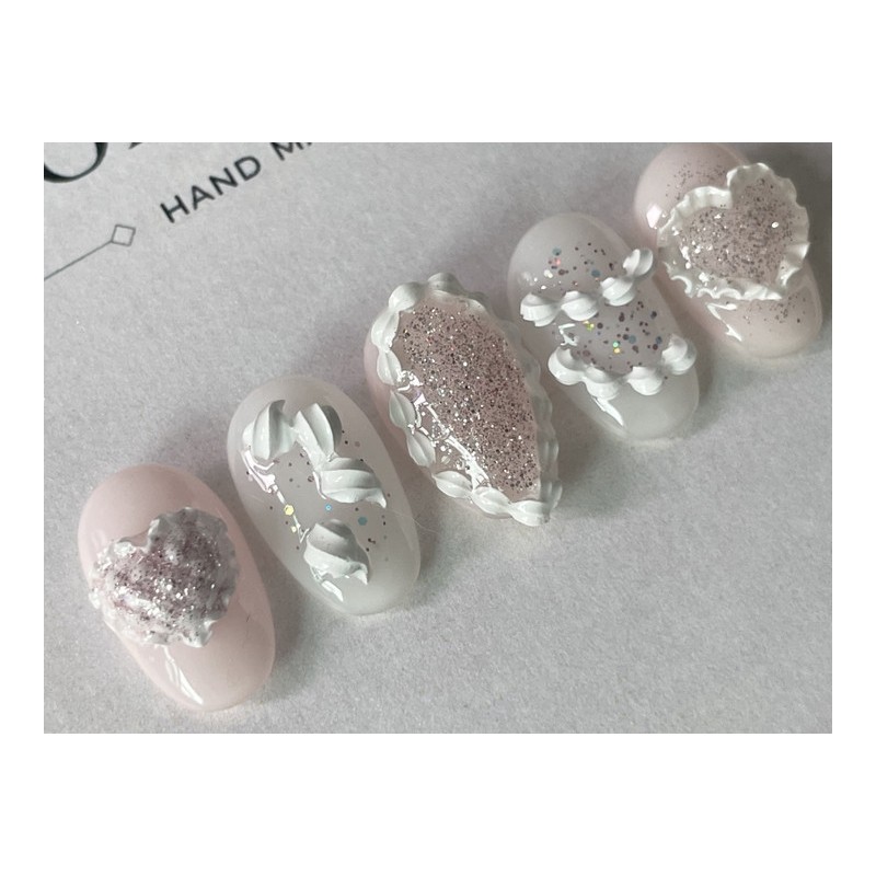 ⭐️ [Sugar Heart Frill] Romantic handmade nail tip ⭐️ -