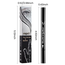 evpct 1Pcs Black Colored Winged Eyeliners Stamp, Black Stars Face Stamps Makeup