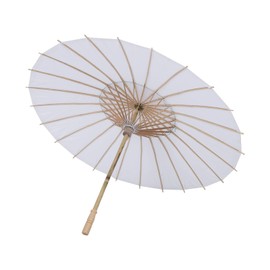 Handmade Oiled Paper Umbrella, White Paper Parasol Umbrella Small White Parasol Paper Umbrellas Mini Umbrellas for Painting Crafts(Radius20cm)