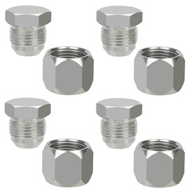JIC 10 Hydraulic Cap and Plug Hose Tube and Pipe Fitting Kit, 37 Degree Pipe Fitting Kit Cap and Plug Kit(4 Sets）
