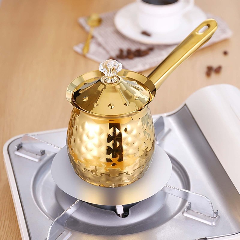 BEALIFE Greek Coffee Pot with Long Handle Traditional Style for