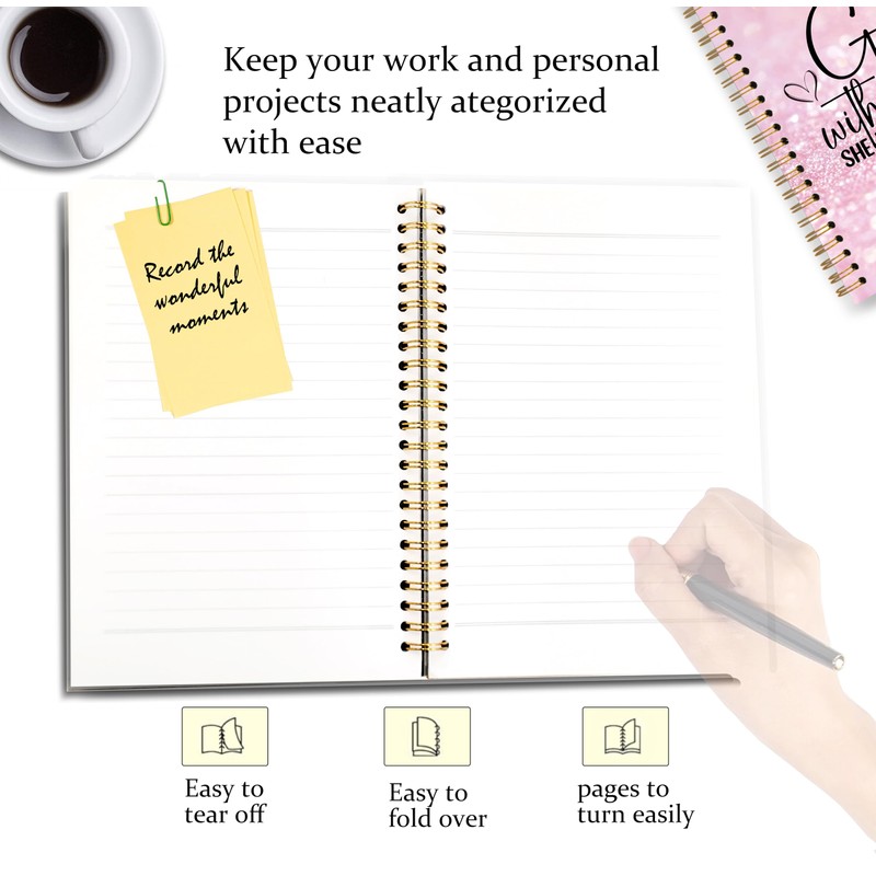 GDJIEGBC Bible Pink Christian Notebook,God is Within Her She Will
