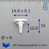 VVO Fasteners White Plastic Clips Windshield Compatible with Some Toyota