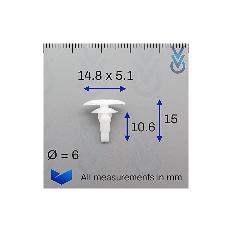 VVO Fasteners White Plastic Clips Windshield Compatible with Some Toyota