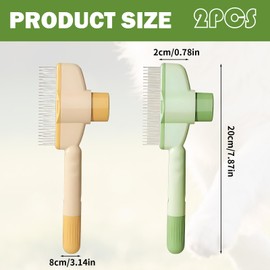 Fellblitz Cat Brush, Pack of 2 Fur Flash Brush, Cat Fur Flash Brush, with Long and Short Stainless Steel Metal Teeth for Removing Hair and Knots, Suitable for Dogs and Cats