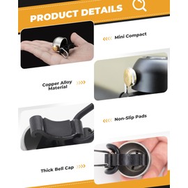 ROCKBROS Bicycle Bell, Handlebar, Classic, Mountain Bike, Retro Bicycle Bell, Loud Bell, Bicycle, Copper Bike Bell for 22-34 mm