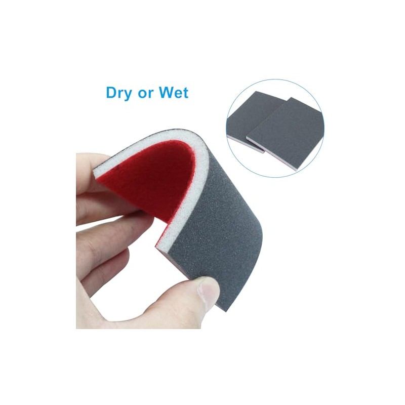 20Pcs 600 Grit Sanding Sponge, 4" x 3" Soft and