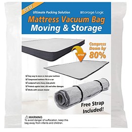 King/Cal-King Foam Mattress Vacuum Bag for Moving, Storage, Vacuum Seal Mattress Bag with Straps
