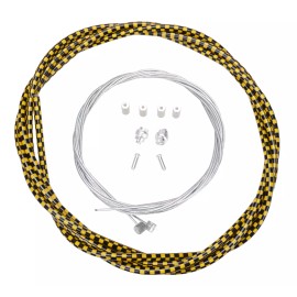 Porkchop BMX Premium Bicycle Brake Cable Kit for BMX/MTB - BLACK YELLOW CHECKERBOARD