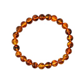 Natural Amber Bracelet for Women Men's Gifts - Protection Healing Crystal Bracelet - 8mm Gemstone Beaded Stretchable Bracelet Pulseras Para Hombres Mujer Stocking Stuffers
