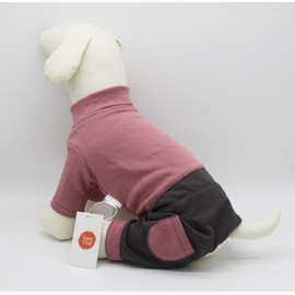 Sugar Coat Dog Sweater Pets 4 Legs Sweatshirt Dog Pullover Onesie Cat Puppy Cozy Pajamas Comfortable Cotton Blend Color Block with Leash Hole Pocket Reflective Logo Print - Harper (Pink/Dark Grey, L)