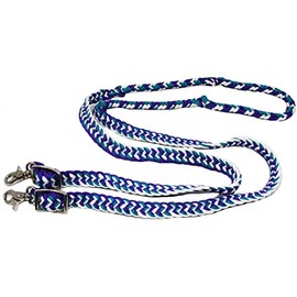 CHALLENGER Horse Roping Knotted Nylon Braided Western Barrel Reins Teal Purple 607519