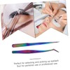 FOMIYES 1 Set Stainless Steel Eyelash Extension Tweezers Kit Ergonomic