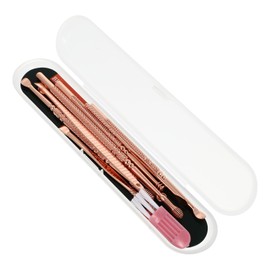 LALAFINA 1set Portable Ear Wax Removal Tools Kit Ear Cleaning Spiral Design Compact Storage to Use and Clean for Family Use