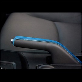 Funda de piel auténtica para freno de mano, funda de freno de mano para Mazda 3, cubierta de piel de napa de alta calidad, accesorios para automóviles (nombre del color: negro)