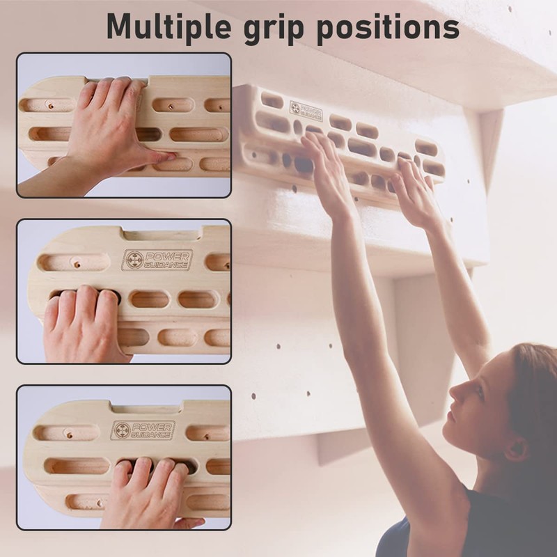 POWER GUIDANCE Rock Climbing Hangboard Wooden Hand Grip Strengthener Forearm