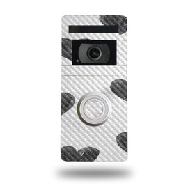 MightySkins Carbon Fiber Skin for Ring Video Doorbell 3 & 3 Plus - Ink Hearts | Protective, Durable Textured Carbon Fiber Finish | Easy to Apply, Remove, and Change Styles | Made in The USA