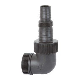 Ribimex Polypropylene Outlet Elbow 90° Angle 1" (26×34mm) and 1"1/2 (40×49mm) Hose Connector Diameter 25-32mm Fits Jet Pumps or Submersible Pumps - PRRACRPVC