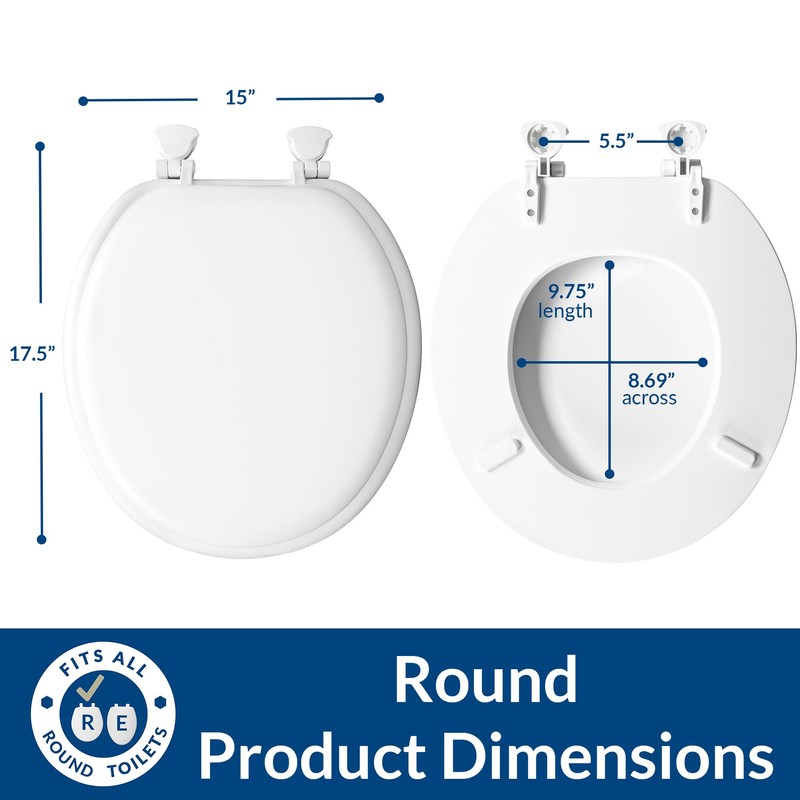 Mayfair Padded Toilet Seat, Cushioned Soft Vinyl over Wood Core