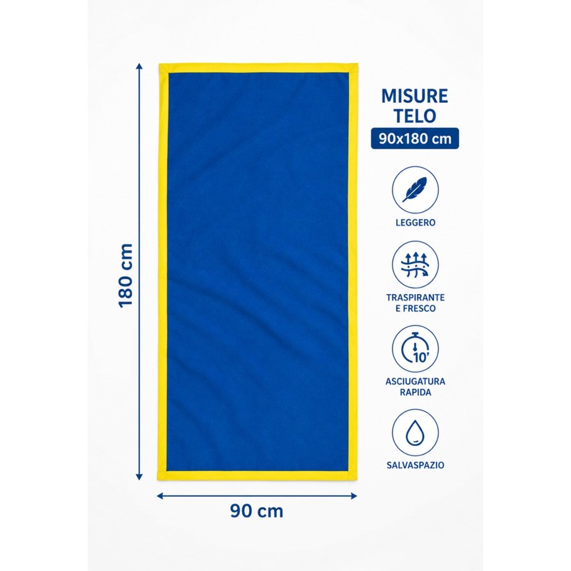 Intimitaly Sommaruga Telo Mare in Microfibra 90x180 cm, Asciugatura Rapida,