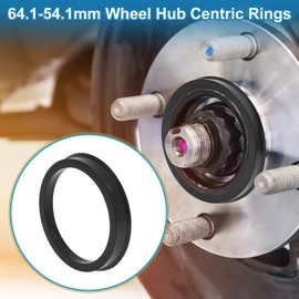 A ABSOPRO Wheel Hub Centric Ring Durable OD 64.1mm to ID 54.1mm Wheel Center Shaft Shock Absorbing Hub Ring Polycarbonate Black 4pcs