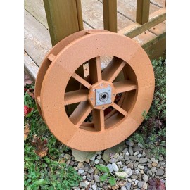 Lawn Creations Amish-Made Poly Waterwheels with Stainless Steel Bearings and Mounting Bolt - Cedar, Small