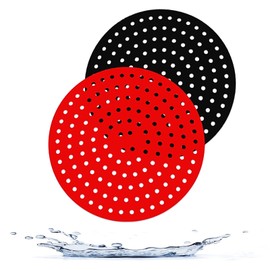 Armrouns Reusable Air Fryer Silicone Liners 2-Packs, 8 Inch Round Non-Stick, BPA Free Reusable Air Fryer Accessories (8 inch)