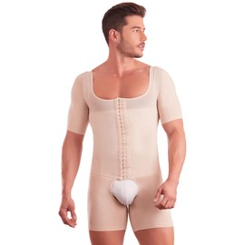 SHAPE CONCEPT Fajas para Hombres 368 High Compression Mens Shapewear Tummy Control Colombian Girdle Mens Full Body Shaper Beige