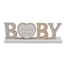 Lesser & Pavey Love & Affection Baby Standing Wooden Plaque Cream For Home Decor & Gift | Wooden and Acrylic Plaques For Home and Office | Ideal Signs & Plaque Birthday Gifts For Women & Men