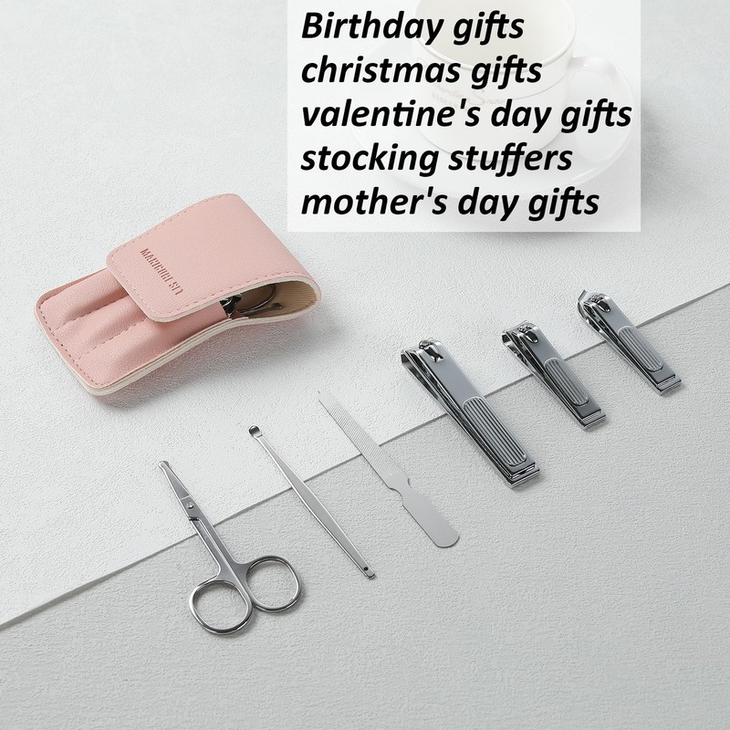 Nail Clippers Set for Women Gift 6 Pcs Case Nail