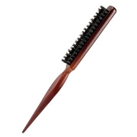 Bristle Hair Brush - Teasing Hair Brush Boar Bristle with Wooden Handle Sleek Bun Brush Wild Boar Bristles Toupee Brush for Home and Salon