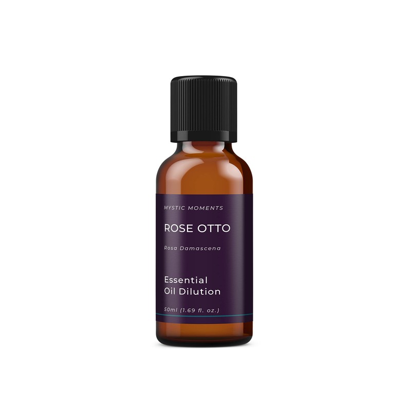 Mystic Moments Rose Otto Essential Oil Dilution-50ml-3% Jojoba Blend, 50ml