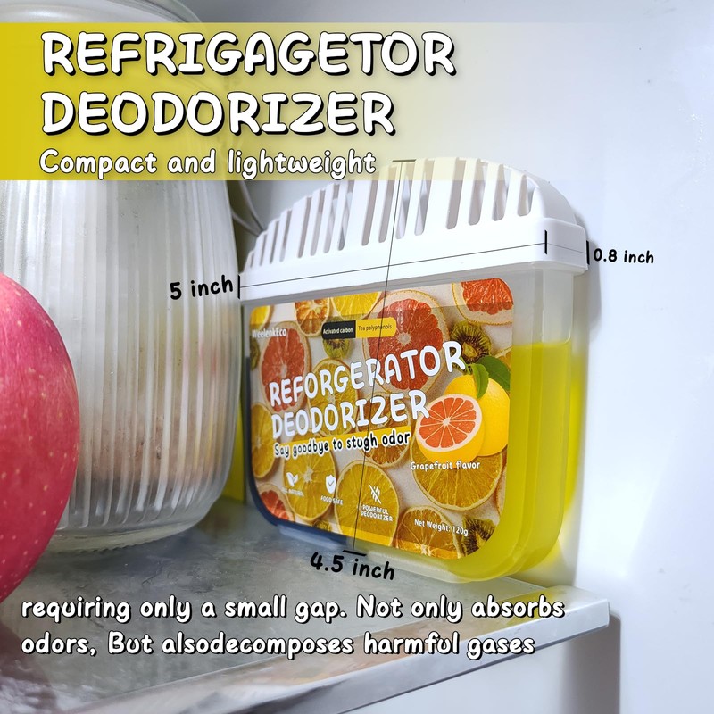 Refrigerator Deodorizer, Newly 2-in-1 Fridge Deodorizer, More Effective Than Baking