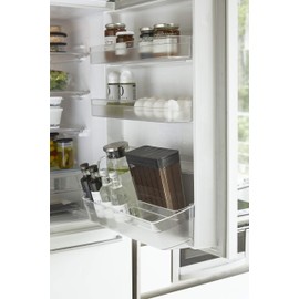 Yamazaki Industrial 3761 Rice Bins for Refrigerators, Black, Approx. W 7.3 x D 3.3 x H 9.6 inches (18.5 x 8.5 x 24.5 cm), Tower Weighing, Rice Stocker, Slide Type