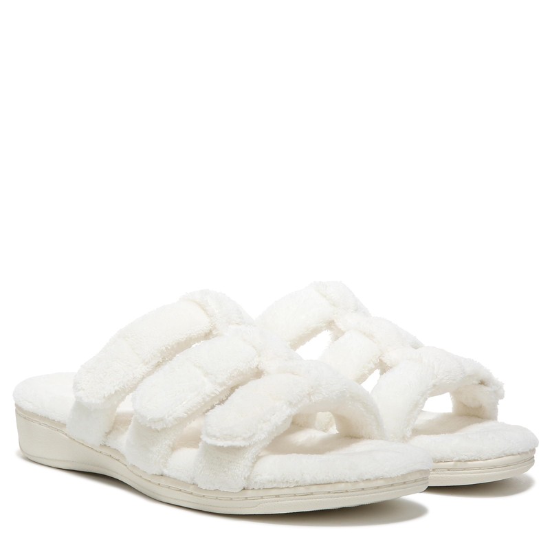 Vionic Adjustable Open-Toe Slipper with Orthotic Arch Marshmellow - 11