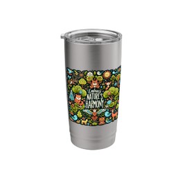Environmental Embrace Nature's Harmony Wildlife Art Stainless Steel Insulated Tumbler