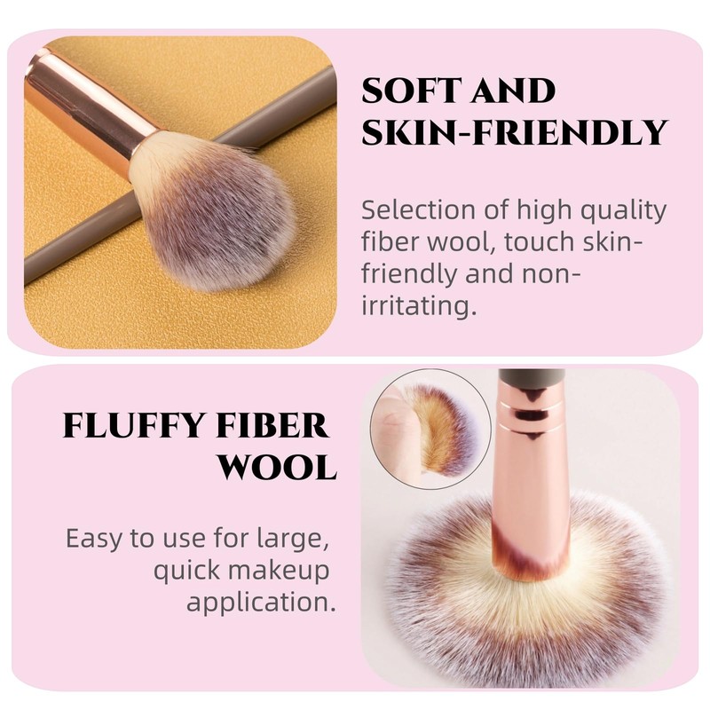 Double-Ended Foundation Makeup Brush, Blusher Brushes, Bronzer-Brush, Perfect for Blending
