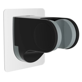 Hibbent Wall Mount Strong Adhesive Shower Head Holder,Waterpr - Matte Black
