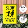 Slow Children at Play with Kids Playing Image Sign, Traffic