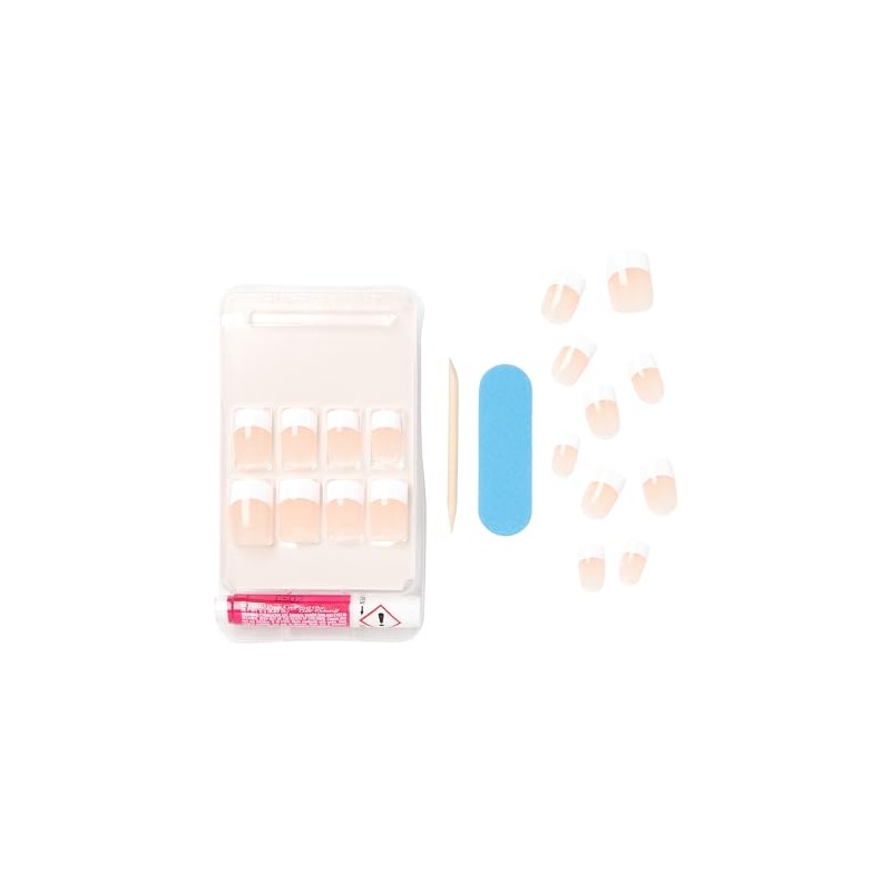Kiss Salon Acrylic French Nails 28pc Rumour Mill KSA12, white