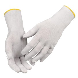 ABENA White Cotton Gloves | Size 10 White Gloves | 12 Pairs of White Gloves Cotton | Our Cotton Gloves Large Can Have Multiple Uses Like Painting Gloves, Decorators Gloves, Jewelry Gloves and More.