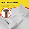 White Plastic Toilet Seat Hinge Replacement with Bolts Screw and