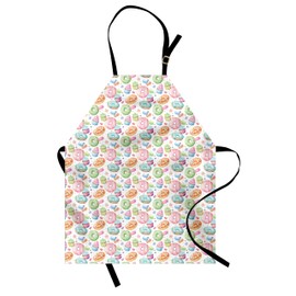 ABAKUHAUS Adjustable Cooking Apron, Green / Pink